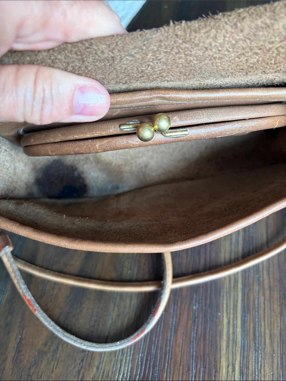Vintage 1980’s Coach Pocket Purse British Tan Leather W/Original Hangtag! - Picture 8 of 10